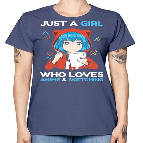 just a girl who loves anime and sketching259# - anime -  Missy T-Shirt