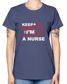 keep calm i m allmost a nurse 1024# - nurse -  Missy T-Shirt