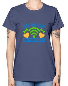 keep your grip on the stick 35# - video games -  Missy T-Shirt