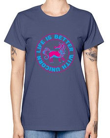 life is better with unicorn 251# - unicorn -  Missy T-Shirt