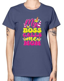 my boss calls me mom 312# - unicorn -  Missy T-Shirt