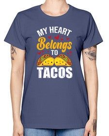 my heart belongs to tacos 1423# - tacos -  Missy T-Shirt