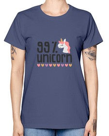 ninety nine percents unicorn 6879# - unicorn -  Missy T-Shirt