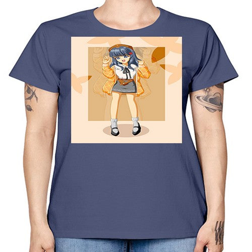 of beautiful girl with jacket 132# - anime -  Missy T-Shirt