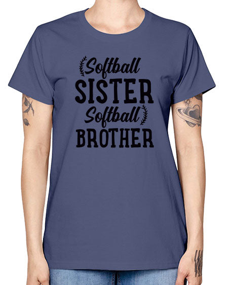 softball sister softball brother 2273# - softball -  Missy T-Shirt