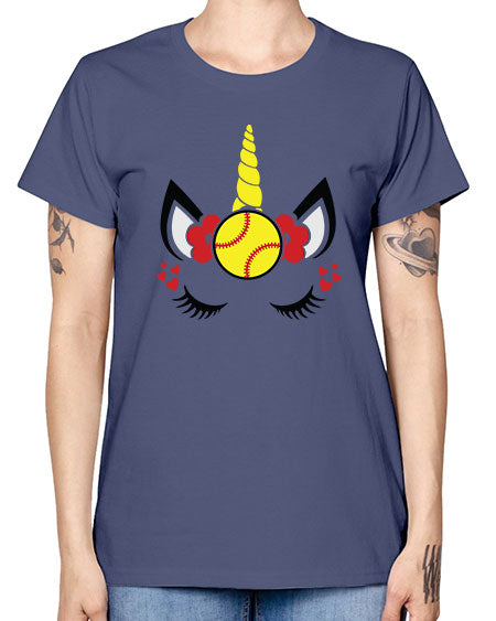 softball unicorn 397# - softball -  Missy T-Shirt