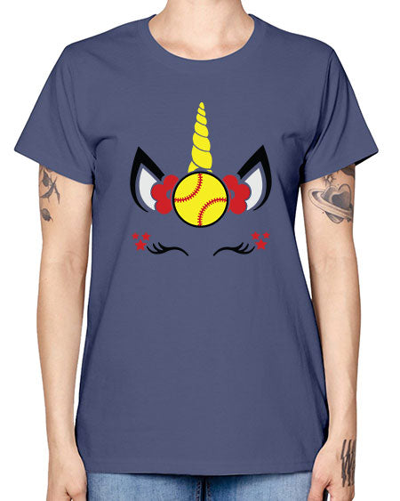 softball unicorn 398# - softball -  Missy T-Shirt