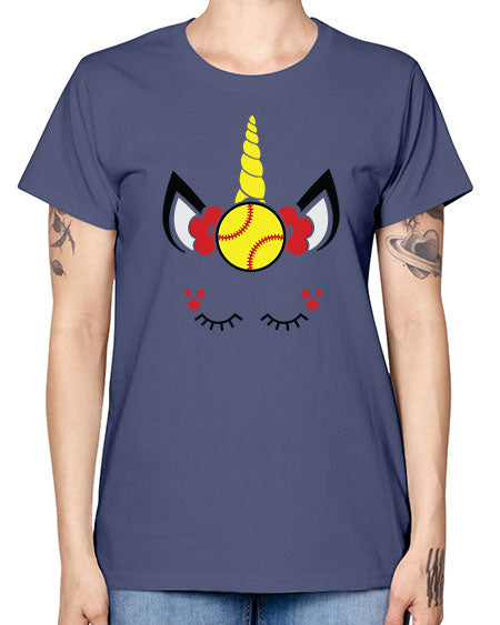 softball unicorn 400# - softball -  Missy T-Shirt