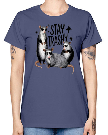 stay trashy 61# - raccoon -  Missy T-Shirt