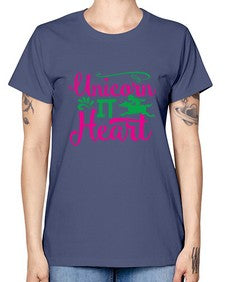 unicorn it heart 467# - unicorn -  Missy T-Shirt