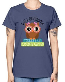 whooos ready for second grade girl 1008# - second grade -  Missy T-Shirt