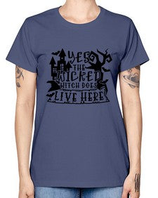 yes the wicked witch does live here 2# - witch -  Missy T-Shirt