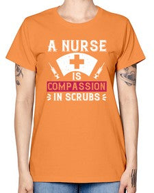 A Nurse is compassion in scrubs Style 18# - nurse -  Missy T-Shirt