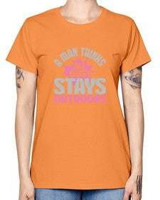 A man thinks all dust stays outdoors Style 14# - cleaner -  Missy T-Shirt