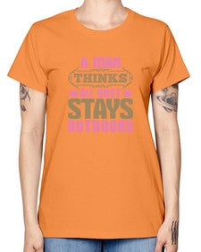 A man thinks all dust stays outdoors Style 15# - cleaner -  Missy T-Shirt
