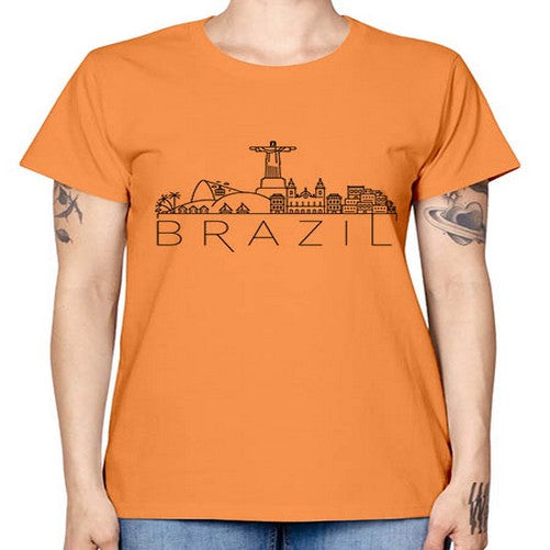 Brazil Minimal Skyline 489# - cities -  Missy T-Shirt