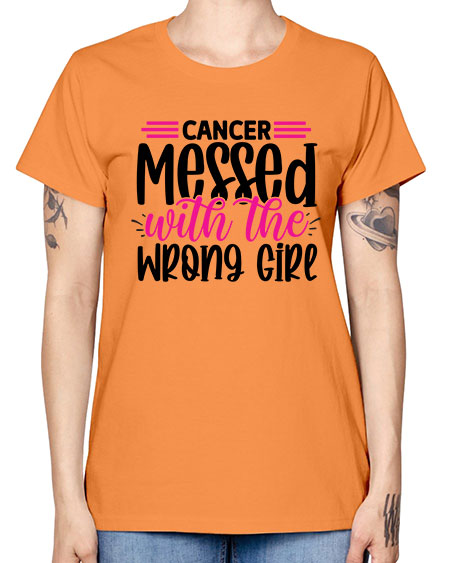 Cancer Messed with the Wrong Girl 29# - breast cancer -  Missy T-Shirt
