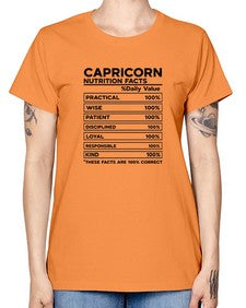Capricorn Nutrition Facts 185# - capricorn -  Missy T-Shirt