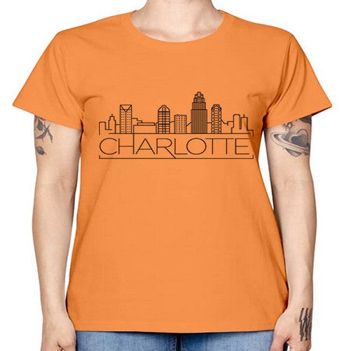 Charlotte Minimal Skyline 557# - cities -  Missy T-Shirt
