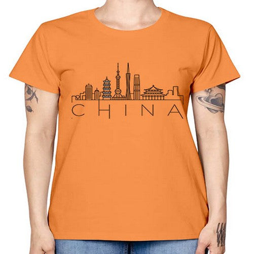 China Minimal Skyline 576# - cities -  Missy T-Shirt