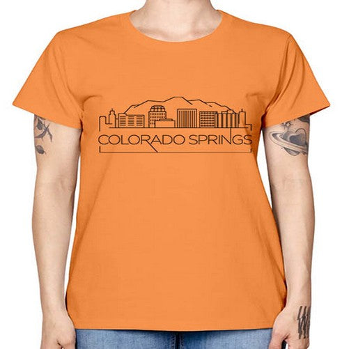Colorado Springs Minimal Skyline 601# - cities -  Missy T-Shirt