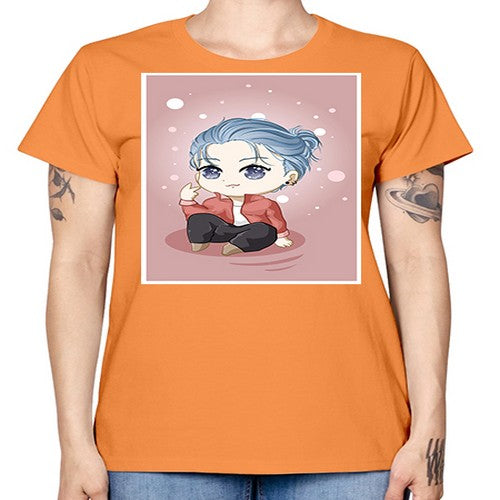 Cute little boy silver hair 78# - anime -  Missy T-Shirt