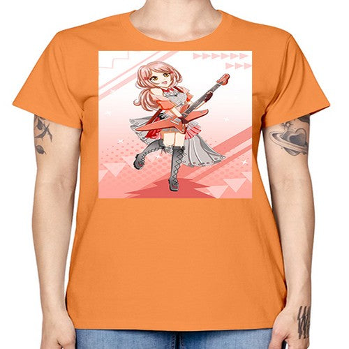 Cute rock star girl with guitar game 17# - anime -  Missy T-Shirt