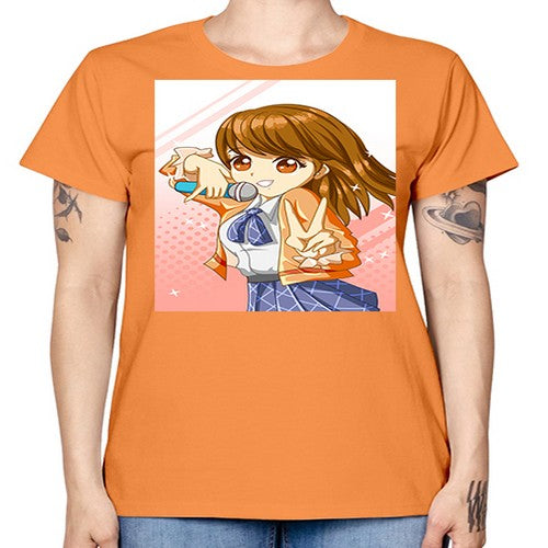 Cute teenage student girl singing song 47# - anime -  Missy T-Shirt
