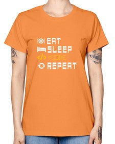 Eat sleep code repeat 49# - computer -  Missy T-Shirt