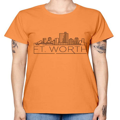 Ft Worth Minimal Skyline 750# - cities -  Missy T-Shirt