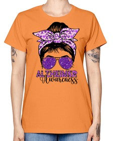 Girl Warrior Alzheimer Awareness 153# - alzheimers -  Missy T-Shirt
