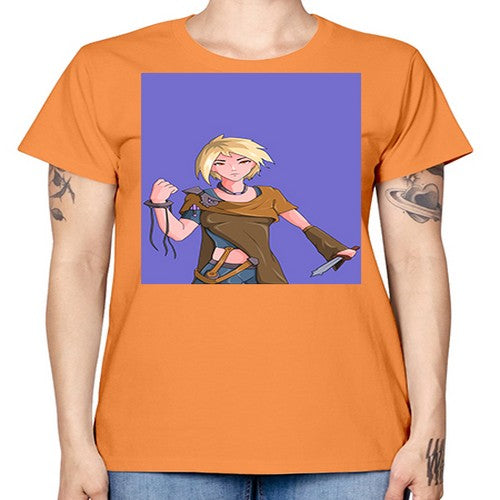 Girl hold knife 12# - anime -  Missy T-Shirt