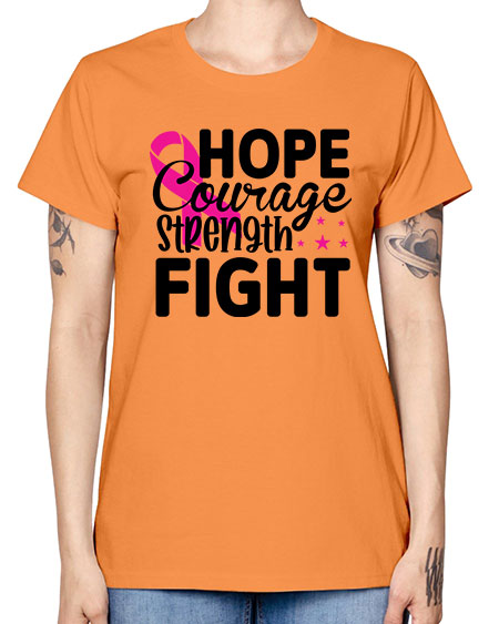 Hope Courage Strength Fight 21# - breast cancer -  Missy T-Shirt
