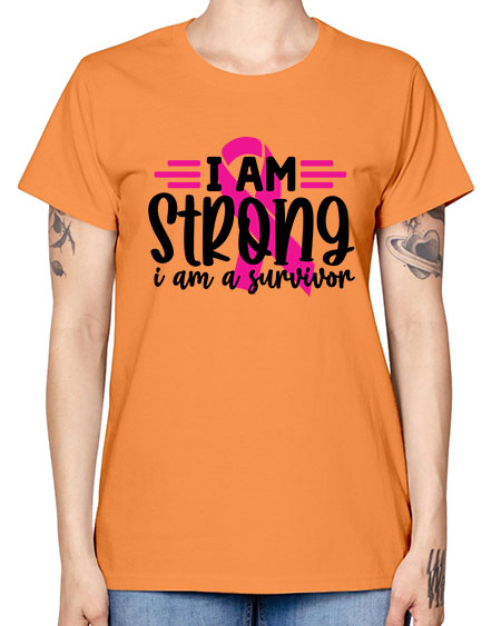 I Am Strong I Am a Survivor 20# - breast cancer -  Missy T-Shirt