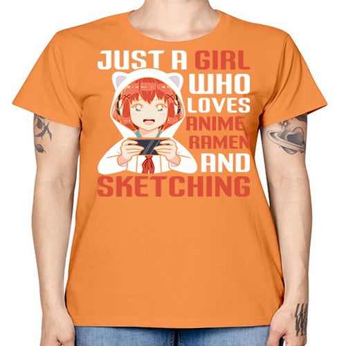 Just a girl who loves anime ramen and sketching260# - anime -  Missy T-Shirt