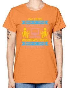 Mac users swear by their computers 25# - computer -  Missy T-Shirt