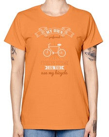 My own preferred fitness regime is to use my bicycle 2# - bicycle -  Missy T-Shirt