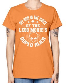 My son is the voice of the logo movies 34# - ufo -  Missy T-Shirt