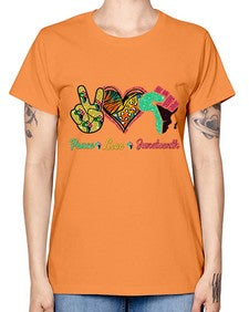 Peace Love Juneteenth Day Fist Png 8# - black juneteenth -  Missy T-Shirt