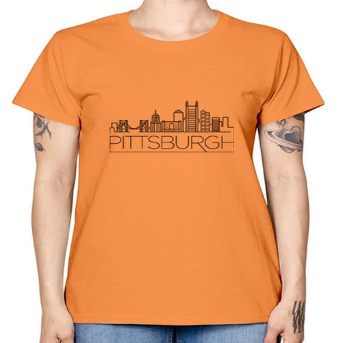 Pittsburgh Minimal Skyline 1623# - cities -  Missy T-Shirt
