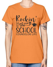 Rockin The School Counselor Life 774# - librarian -  Missy T-Shirt
