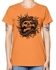 Snake Skull 1095# - skull and bones -  Missy T-Shirt