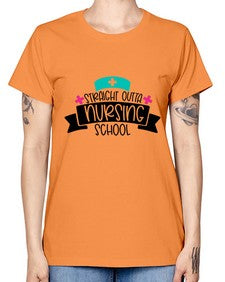 Straight Outta Nursing School Style Style 1425# - nurse -  Missy T-Shirt