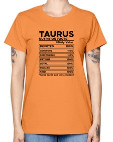 Taurus Nutrition Facts 490# - taurus -  Missy T-Shirt