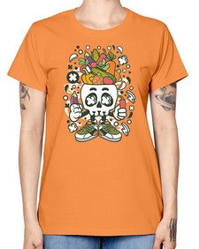 Vegetable Skull Head 1195# - skull and bones -  Missy T-Shirt