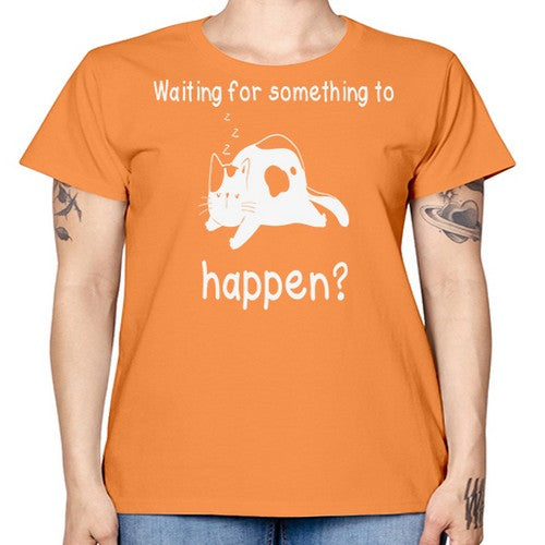 Waiting For Something Sleeping Cat 285# - anime -  Missy T-Shirt