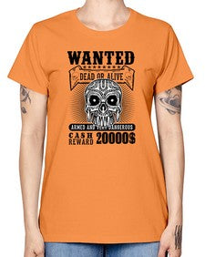 Wanted 1204# - skull and bones -  Missy T-Shirt
