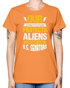 Your constituion protects aliens and drunks 49# - ufo -  Missy T-Shirt