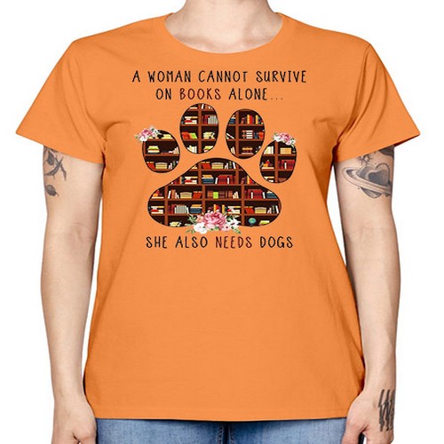 books and dogs alone 62# - dogs -  Missy T-Shirt