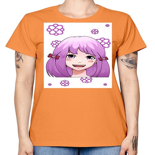 cute ponytails purple hair girl 63# - anime -  Missy T-Shirt